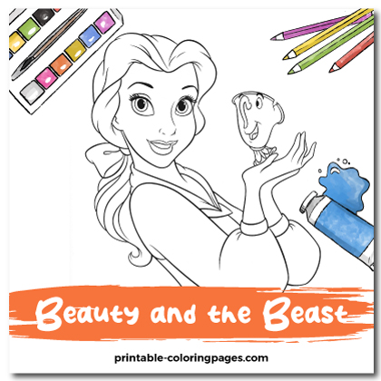 Beauty and the Beast Coloring Page, Belle Printable Coloring Page