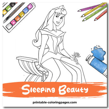 Sleeping Beauty Coloring Page, Aurora Printable Coloring Page
