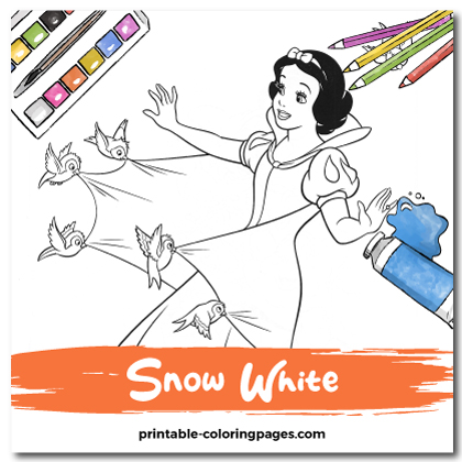 Snow White Coloring Page, Snow White Printable Coloring Page