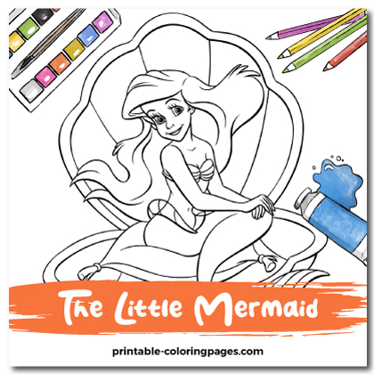 The Little Mermaid Coloring Page, Ariel Printable Coloring Page