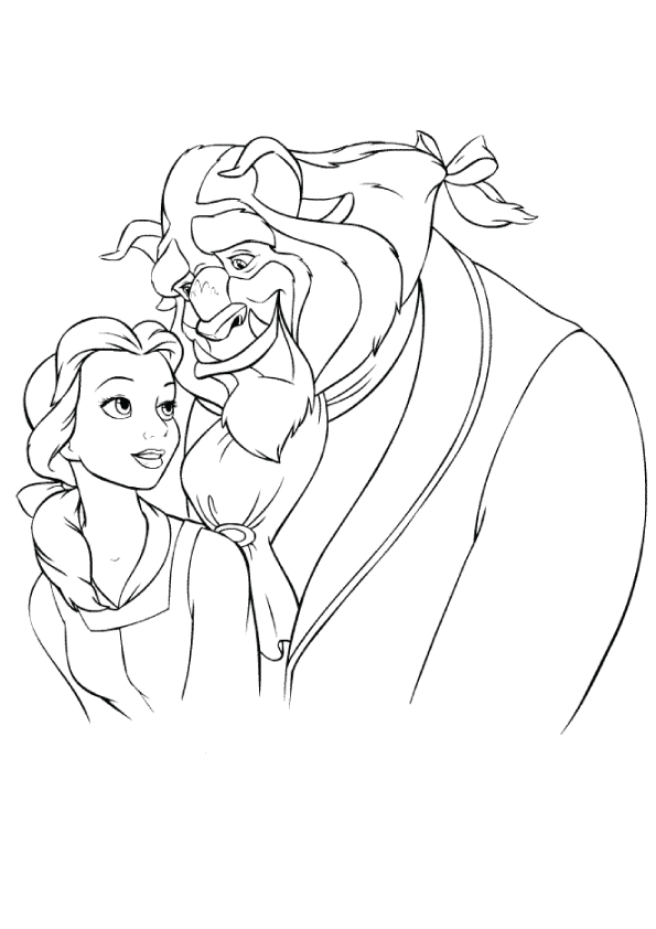 Belle and Beast Coloring Page, Princess Belle coloring books for girls, Disney character coloring pages, Bella and the beast coloring sheets