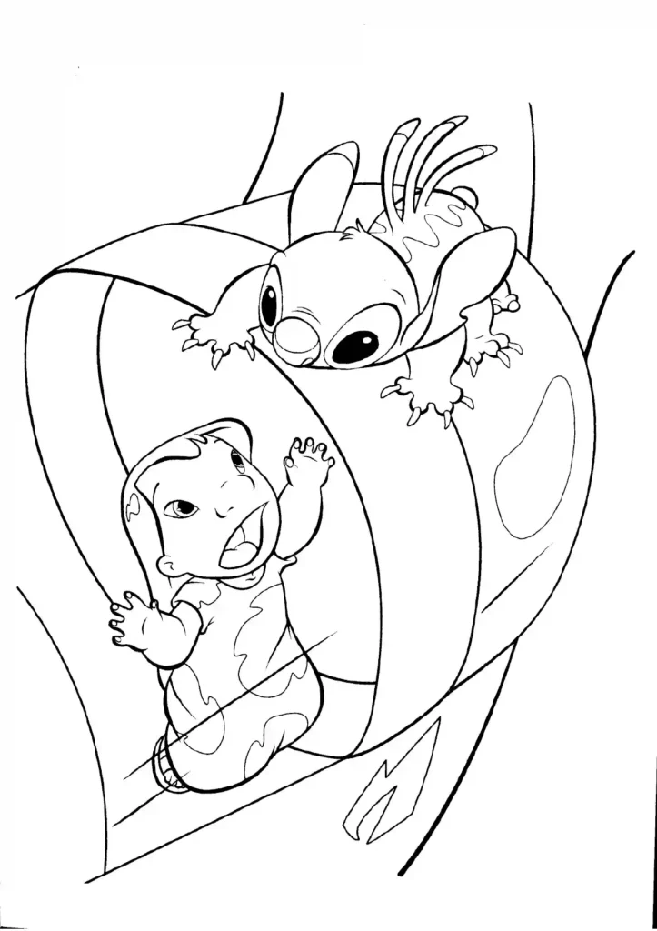 Aliens Catch Lilo coloring page