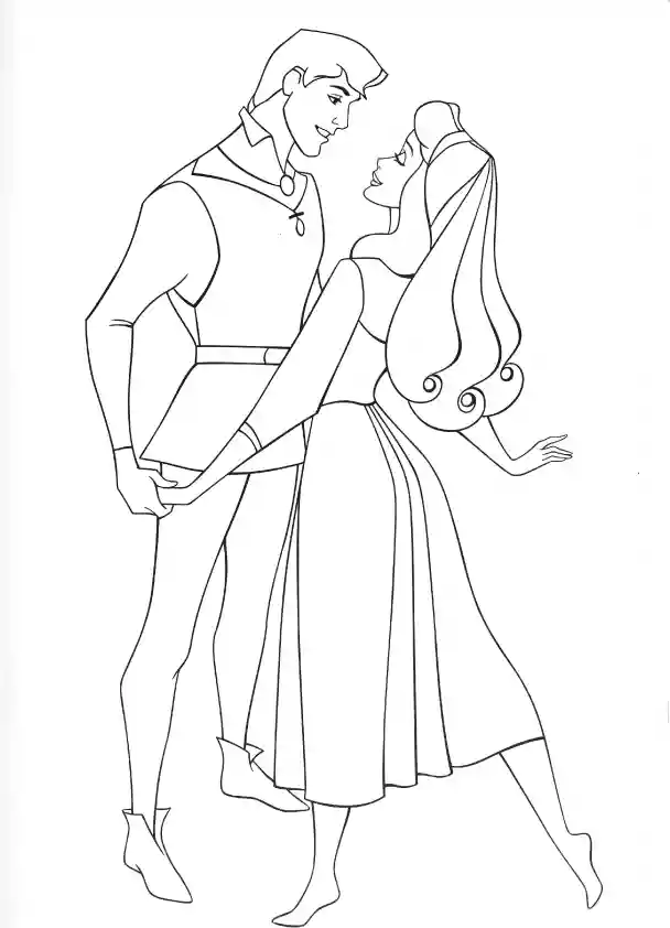 Aurora and Philip Coloring Page