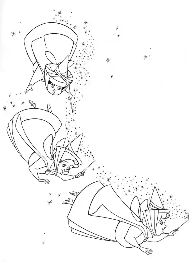 Flora Fauna Merryweather Coloring Page