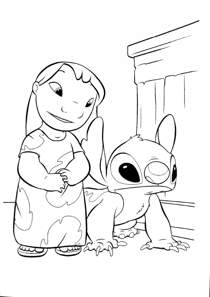 Lilo Adopt Stitch Coloring Page