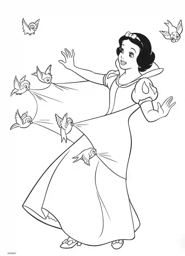 Snow White With Birds