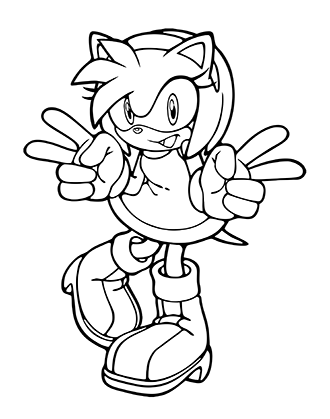 Amy Rose Cute Coloring Page