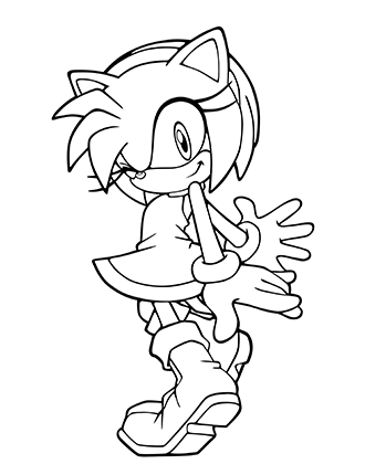 Amy Rose Swirl Coloring Page