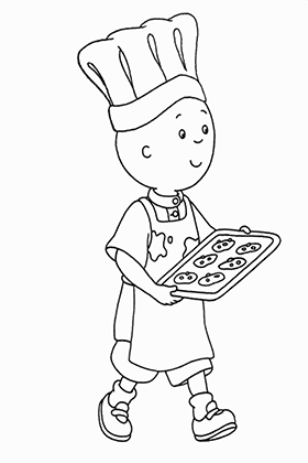 Baker Caillou Cookies Coloring Page