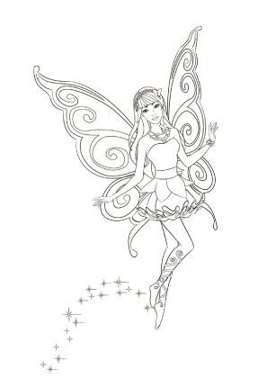 Butterfly Barbie Coloring Page