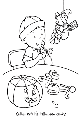 Caillou Halloween Coloring Page