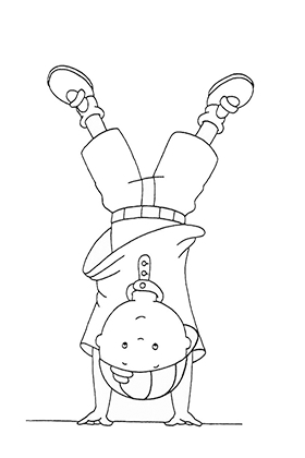 Caillou Handstand Coloring Page