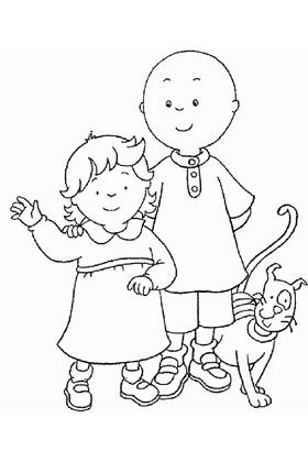 Caillou Rosie and Gilbert Coloring Page