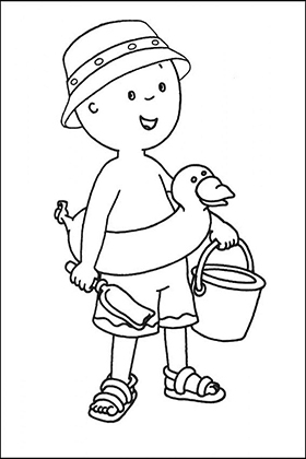 Caillou Summer Time Coloring Page