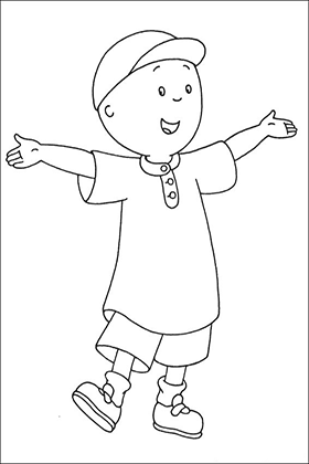 Caillou Welcoming Coloring Page