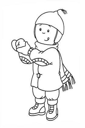Caillou Winter Time Coloring Page