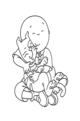 Caillou and Gilbert Coloring Page