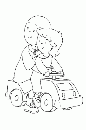 Caillou and Rosie Coloring Page