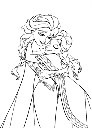 Elsa and Anna Hugging