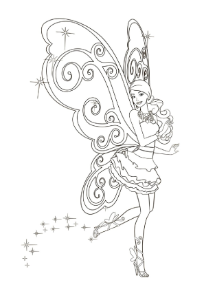 Fairy Barbie Coloring Page