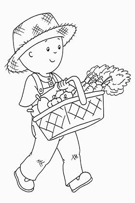 Farmer Caillou Coloring Page
