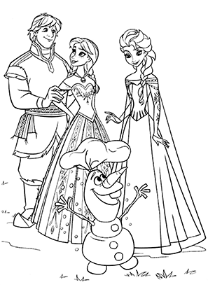 Frozen Elsa Anna Kristoff and Olaf