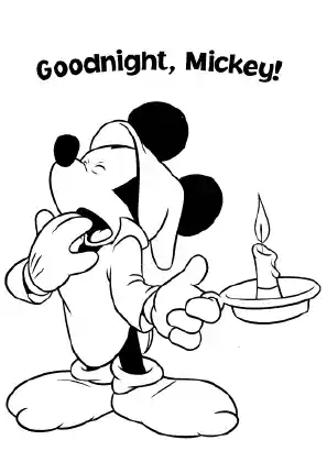 Goodnight Mickey Coloring Page