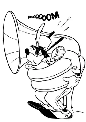 Goofy Playing Tube Coloring Page