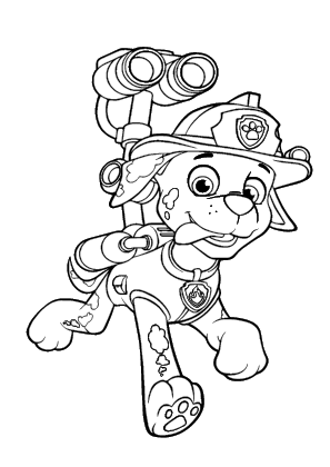 Happy Dog Marshall Coloring Page