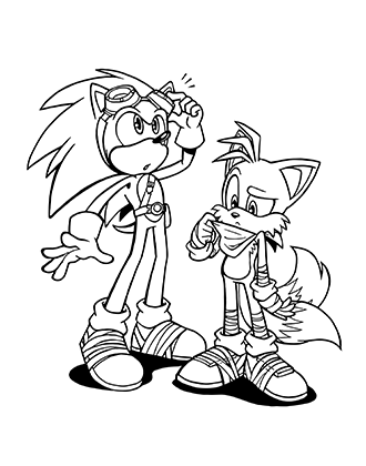 Miles and Sonic Coloring Page