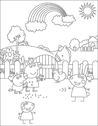 Peppa Pig Farm Coloring Page