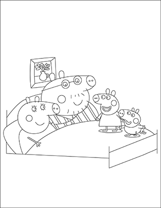 Peppa Pig Good Night Coloring Page