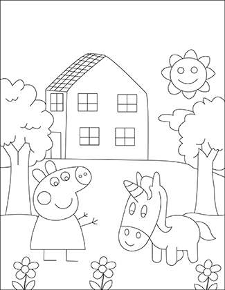 Peppa Pig House Coloring Page
