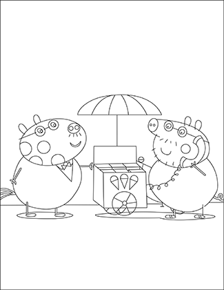 Peppa Pig Ice Stand Coloring Page