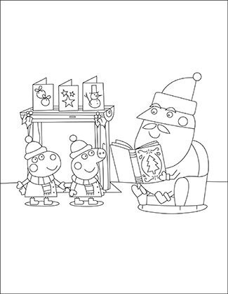 Peppa Pig Winter Coloring Page