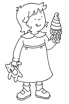 Rosie Eating Ice cream Coloring Page