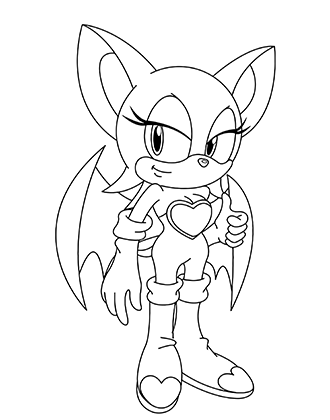 Rouge The Bat Coloring Page