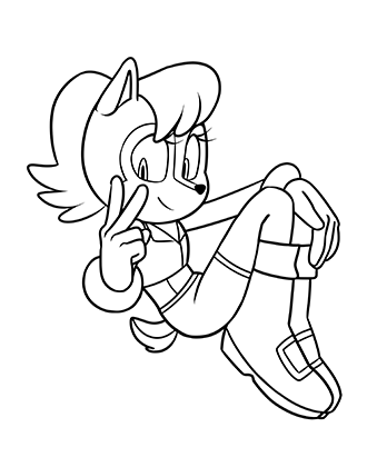 Sally Acorn Coloring Page