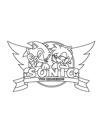 Sonic And Amy Logo Coloring Page