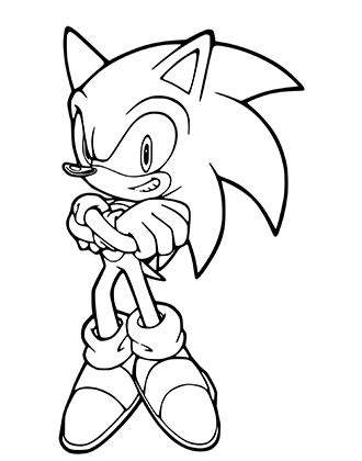 Sonic Brave Pose Coloring Page