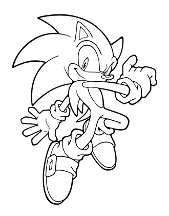Sonic In The Air Coloring Page