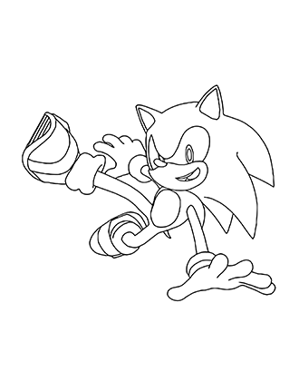 Sonic Jumping Over Coloring Page