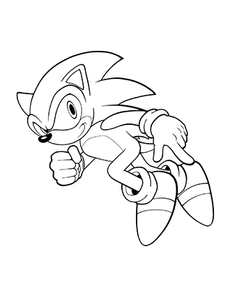Sonic Leaping Forward Coloring Page