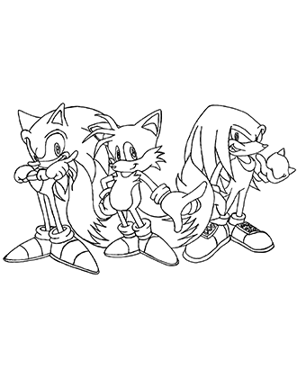 Sonic Miles and Shadow Coloring Page