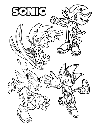 Sonic Poses Coloring Page