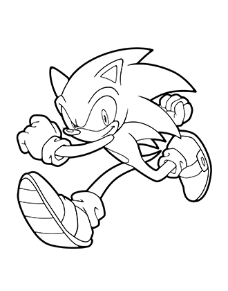 Sonic Running Coloring Page