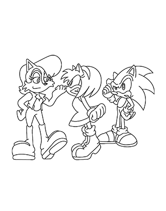 Sonic Sally and Amy Coloring Page