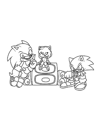 Sonic The Hedgehog Party Coloring Page