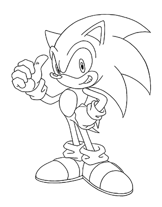 Sonic Thumbs Up Coloring Page
