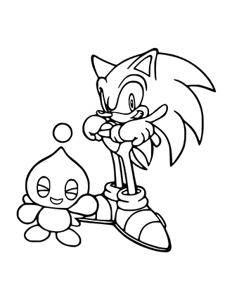 Sonic and Cheese Coloring Page